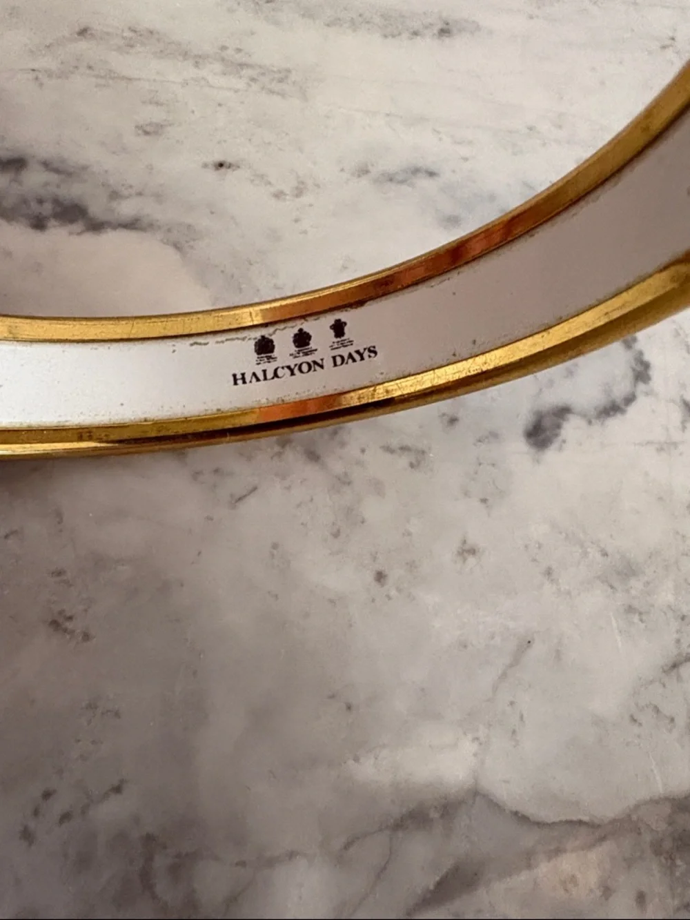 New York Yacht Club x Halcyon Days Navy Enamel Bangle w/NYYC Nautical Flag Motif